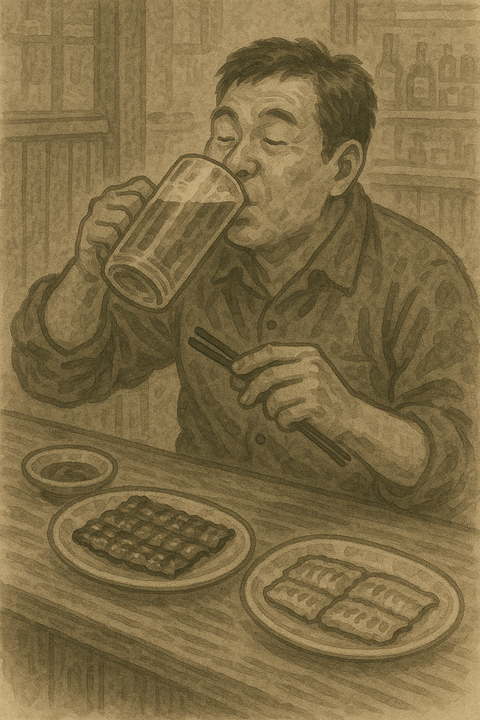 ウナギでビール