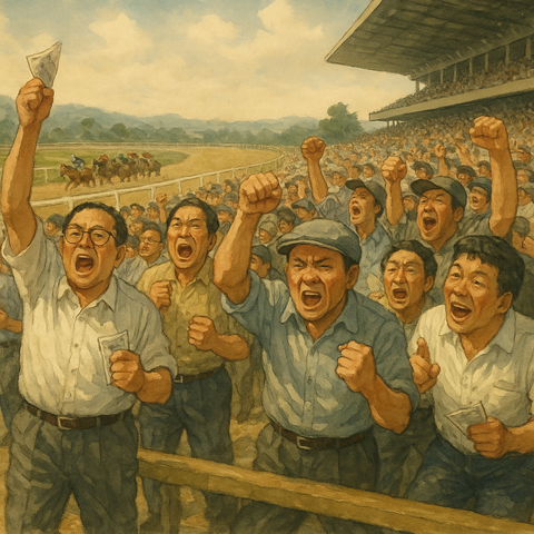 熱気あふれる競馬場