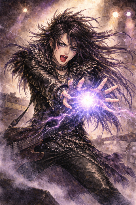 エネルギー波を放つバンドマン