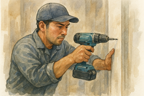 電動ドライバーを使う現場の職人