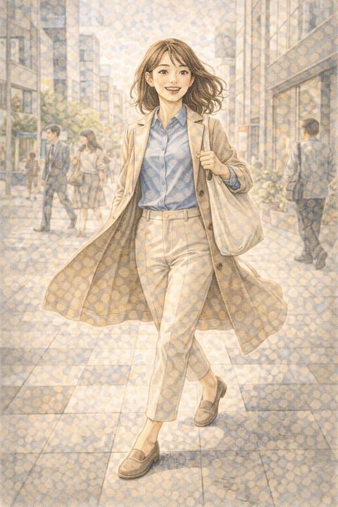 シンプルコーデの女性