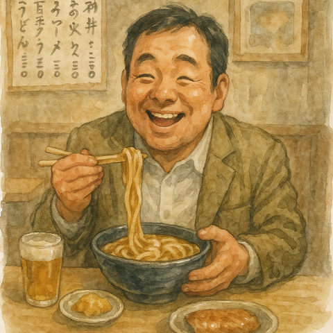 楽しくひとり飯の男性