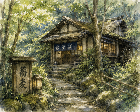 山中の蕎麦屋