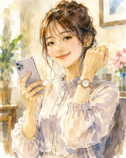 腕時計とスマホ