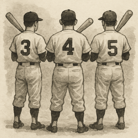 ホームランバッター3人の後ろ姿