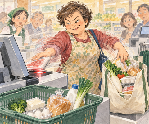 セルフレジ達人のおばちゃん