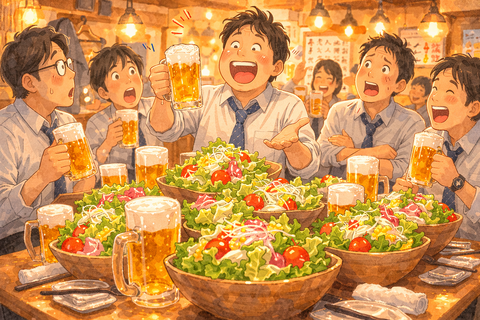 サラダだらけの飲み会