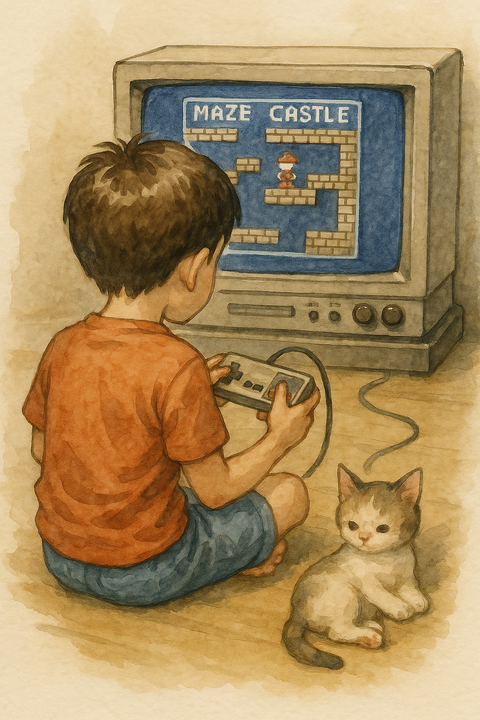 テレビゲームで遊ぶ子供