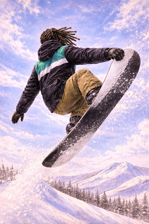 男性スノーボーダー