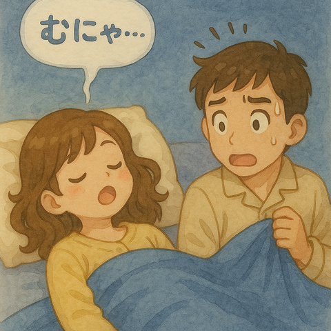 寝言を言う女性