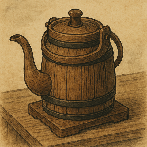 江戸時代の和風木製電気ケトル