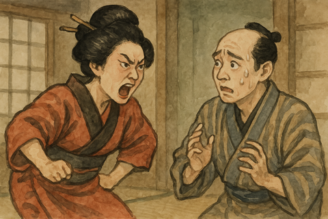 激怒する妻　焦る夫