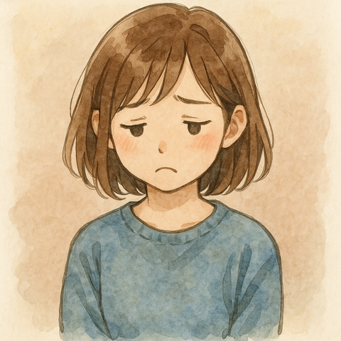 おちこんでシュンとする女性