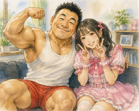 筋肉芸人とアイドルのカップル