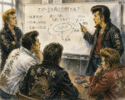 スピードの向こう側について議論する昭和のヤンキーたち