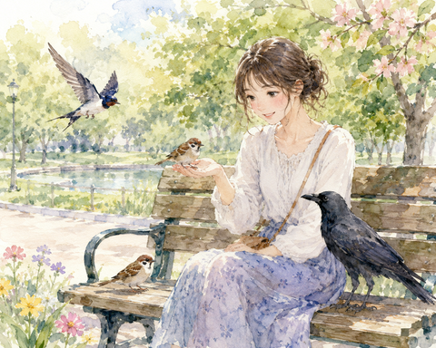 すずめ　ツバメ　カラス