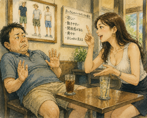 おっさんのハーフパンツ