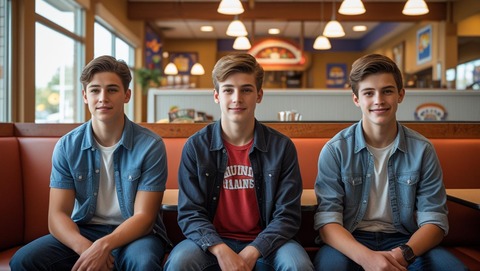 レストランで待つ