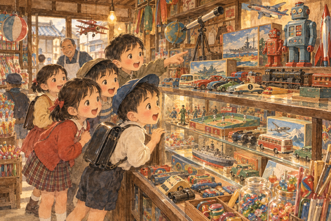 昭和時代のロマンあふれる商品と小学生