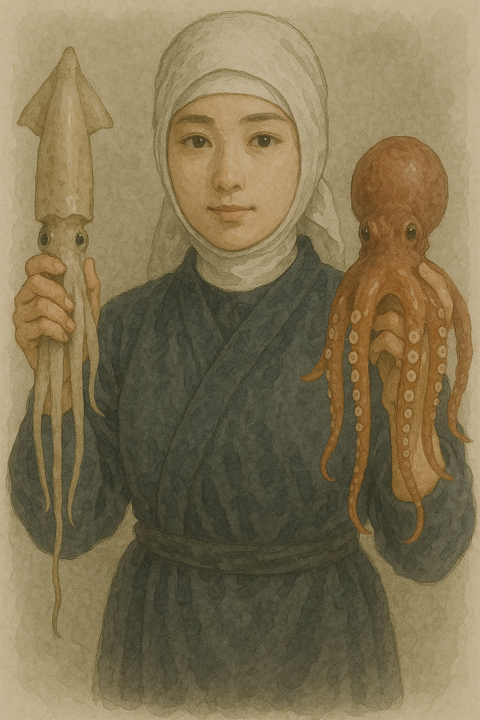 海女さんタコイカ
