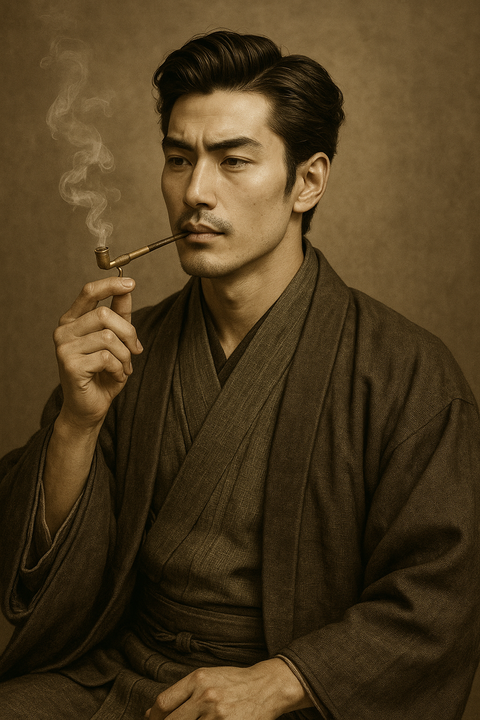 パイプでタバコ