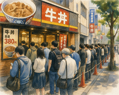 牛丼屋の列