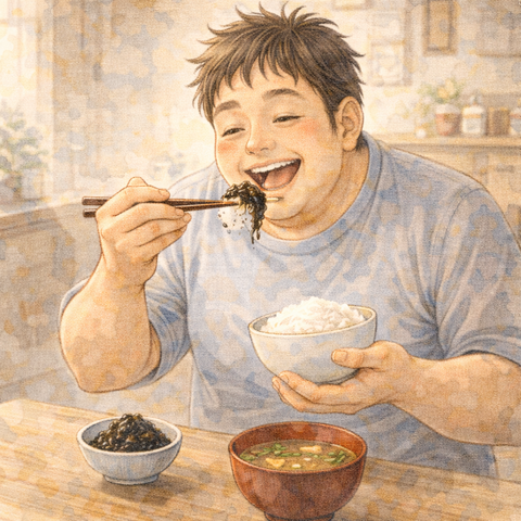 海苔の佃煮で朝食