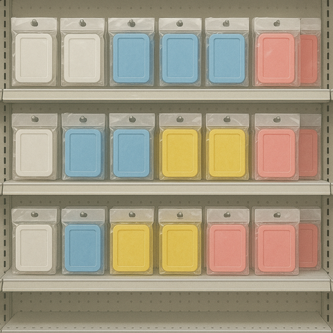 同じ商品が大量に並ぶ棚