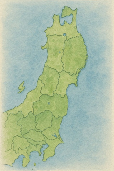 東北地方の地図