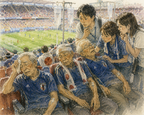 老人たちのサッカー観戦
