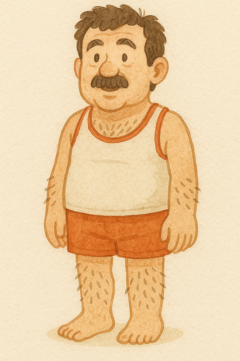 ランニングシャツ＆短パンの見知らぬおじさん