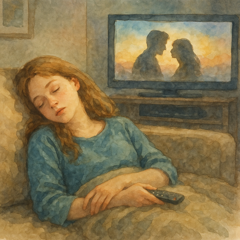 映画de寝落ちする女性