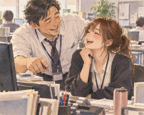 職場の先輩男性と後輩女性