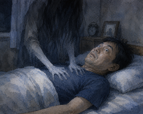 金縛りにあう中年男性