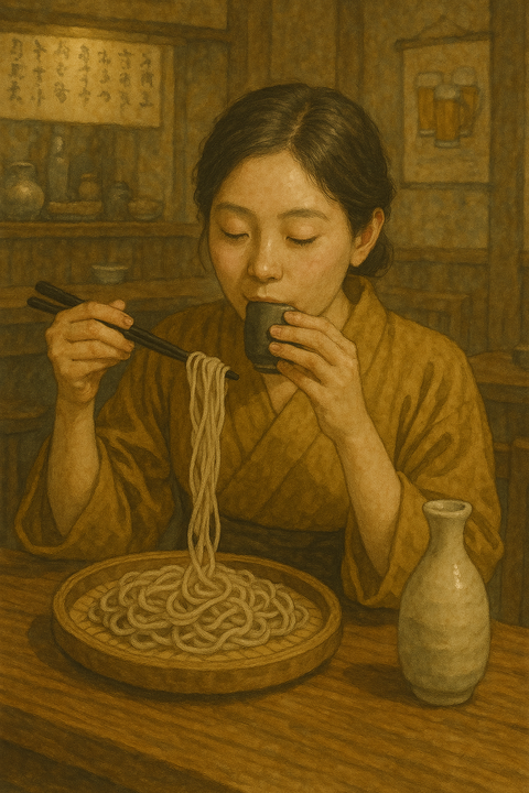 とりあえず腹が減ったので日本蕎麦でも食ってくるかな、あと生ビールと冷酒