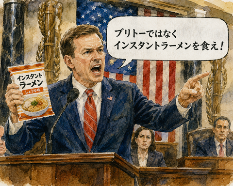 ブリトーではなくインスタントラーメンを食え と演説するアメリカ議員