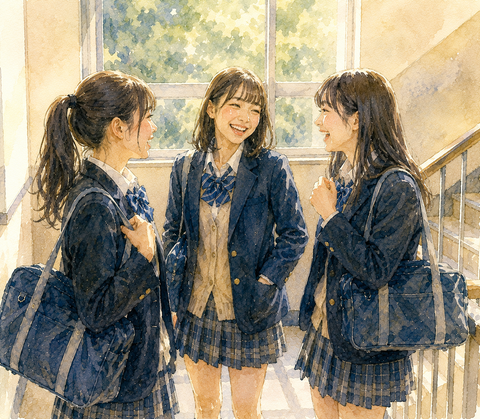 話す女子校正