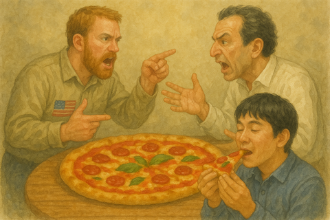 ピザで揉めるアメリカ人とイタリア人