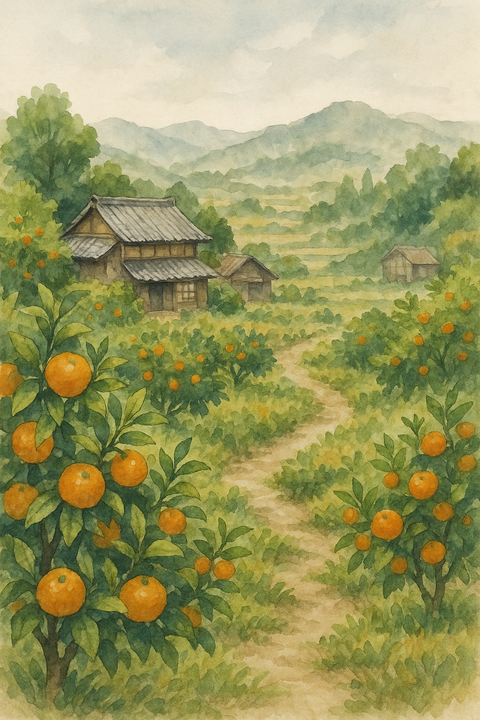 田舎のみかん畑