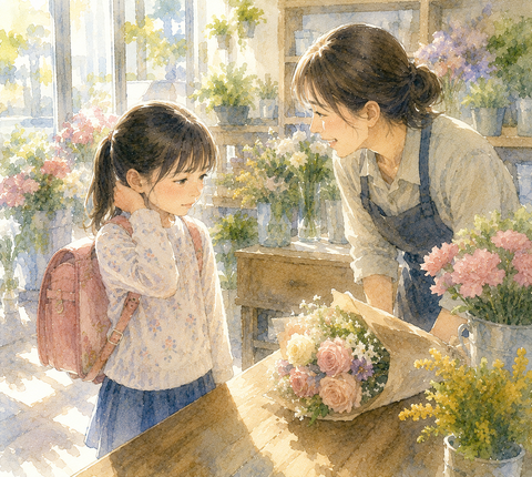 花屋店員と女の子
