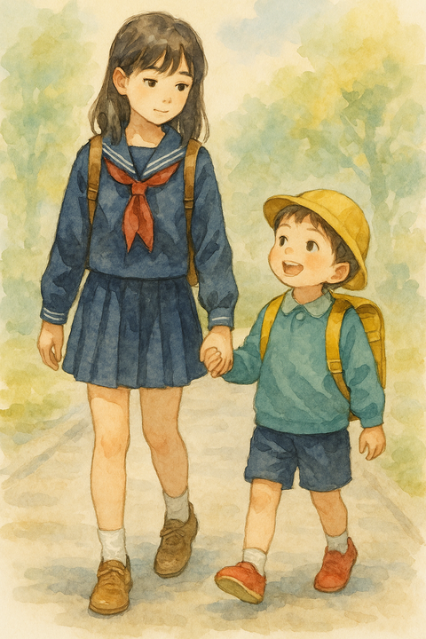 小学生の姉と幼稚園弟