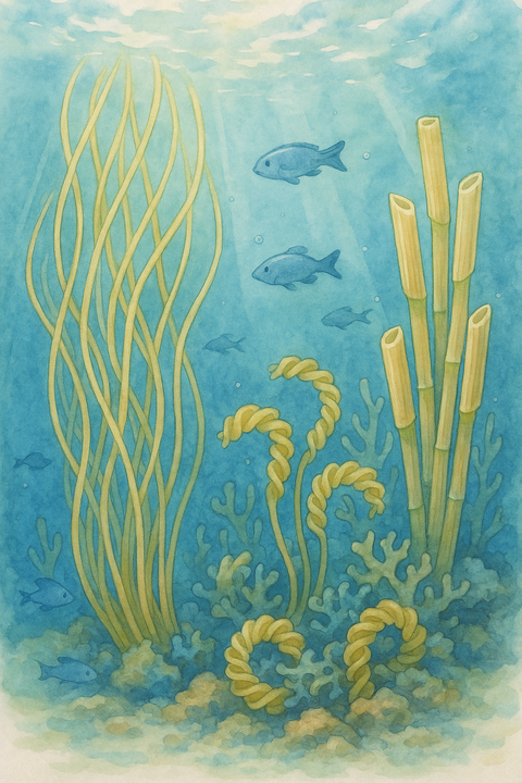 海中に自生するパスタ