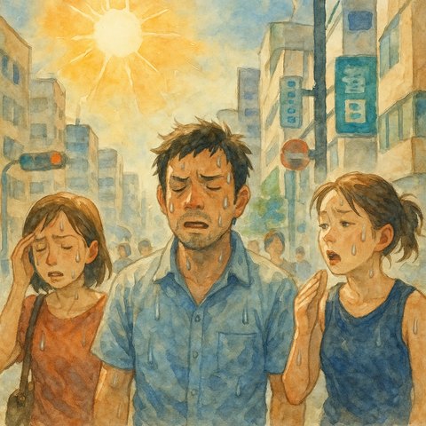 真夏の街中