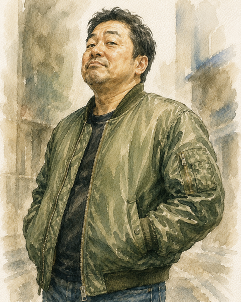 MA-1を着る中年男性