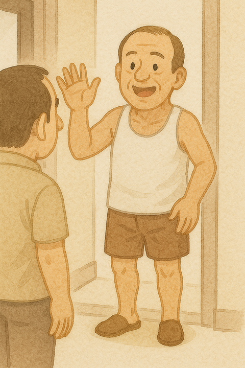 挨拶に来た隣に引っ越してきたおじさん