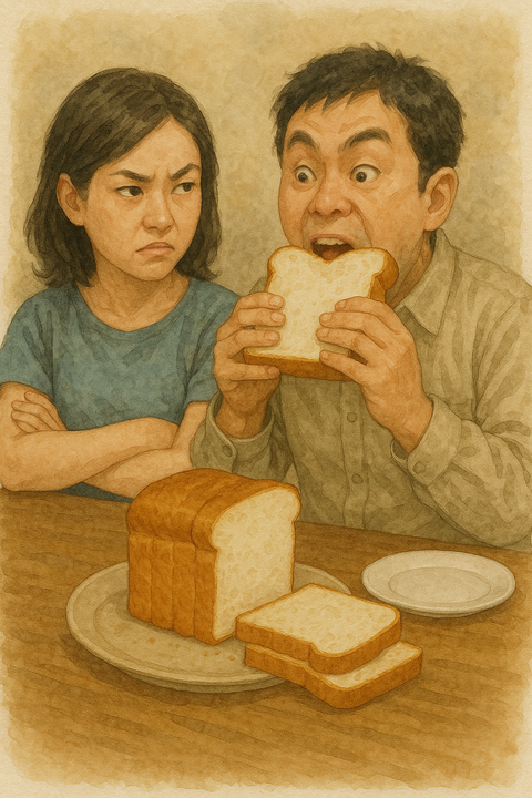 食パンを食いつくしする夫