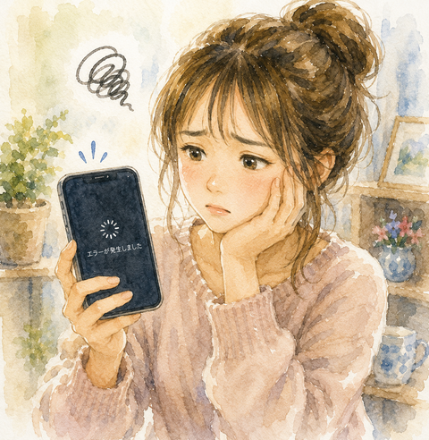 スマホの画面がエラー