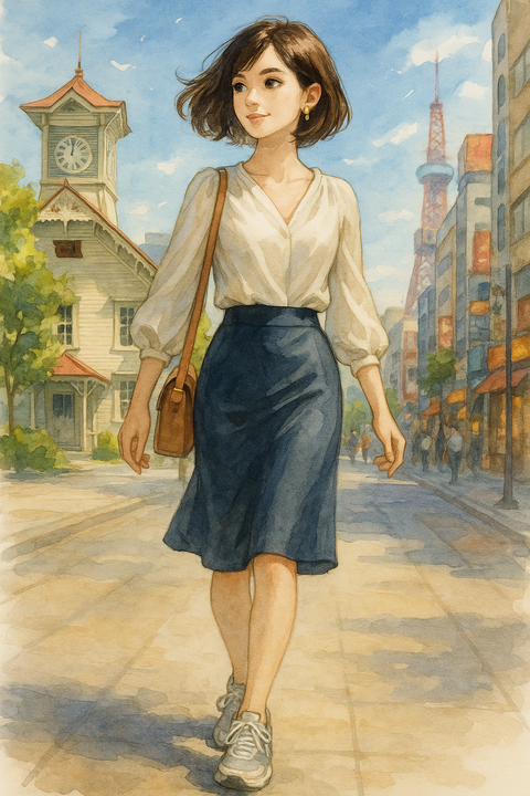 スニーカーの女性