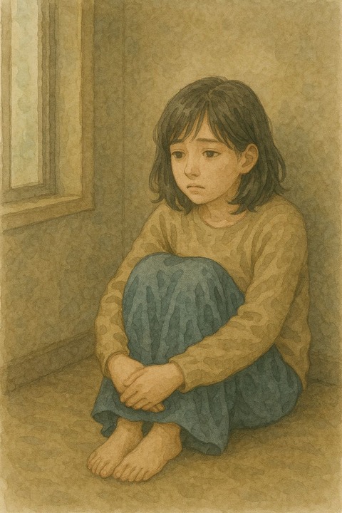 部屋に一人で孤独な女性