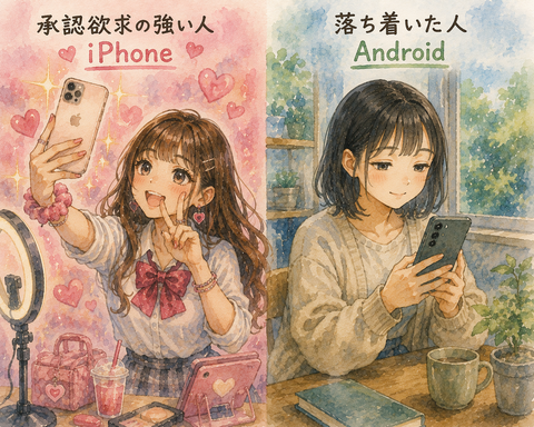 承認欲求の強い人　iPhone 落ち着いた人　Android